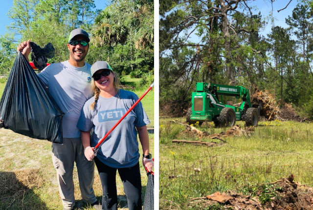 Employees taking part in community involvement